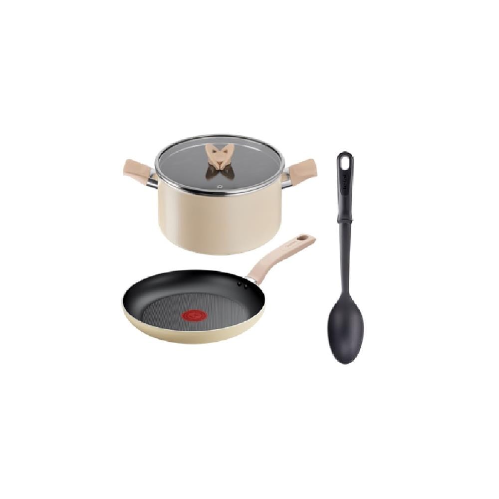 TEFAL BLOSSOM SET BEIGE (FP24 + STW24 +SPOON)