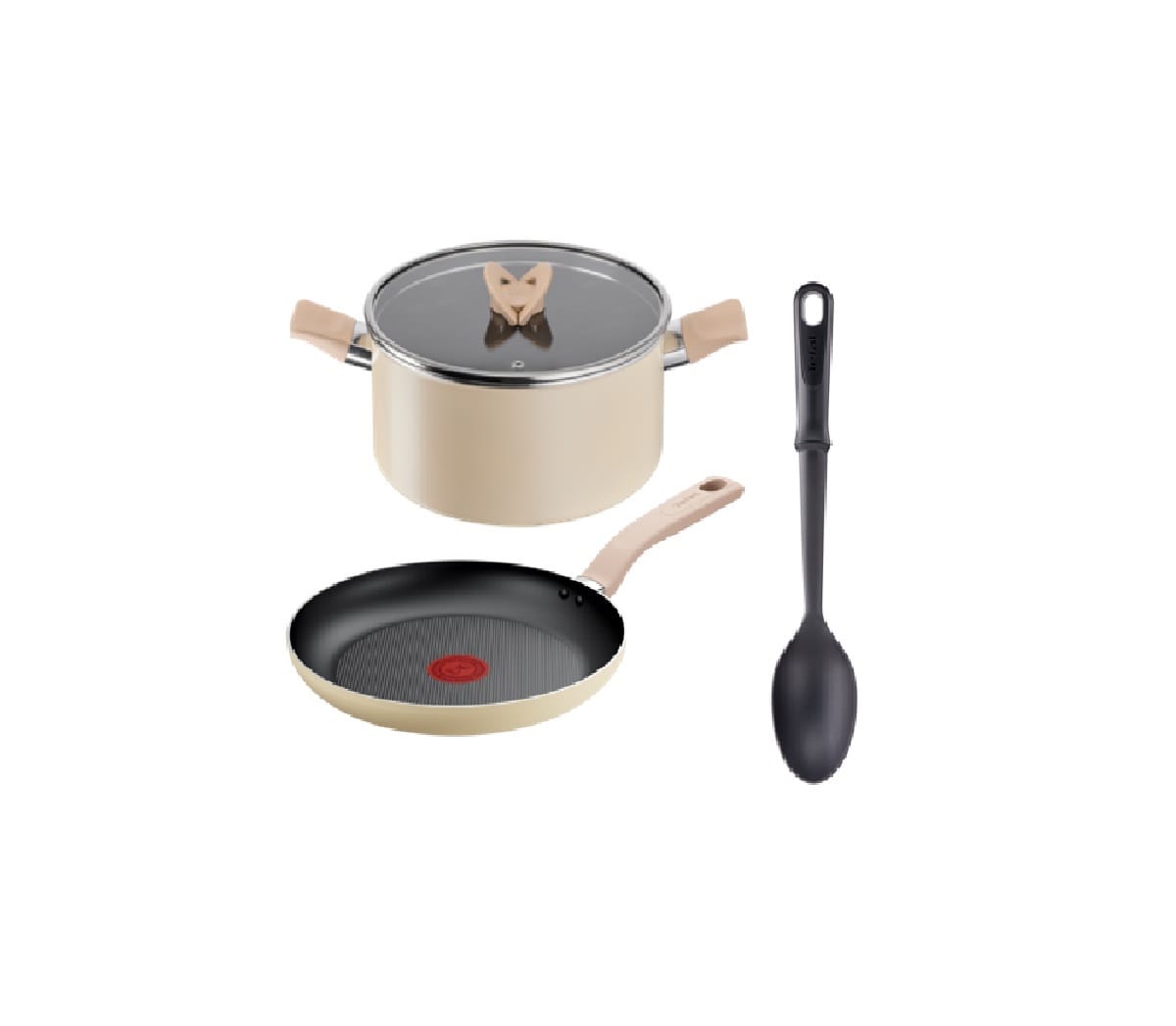 TEFAL BLOSSOM SET BEIGE (FP24 + STW24 +SPOON)