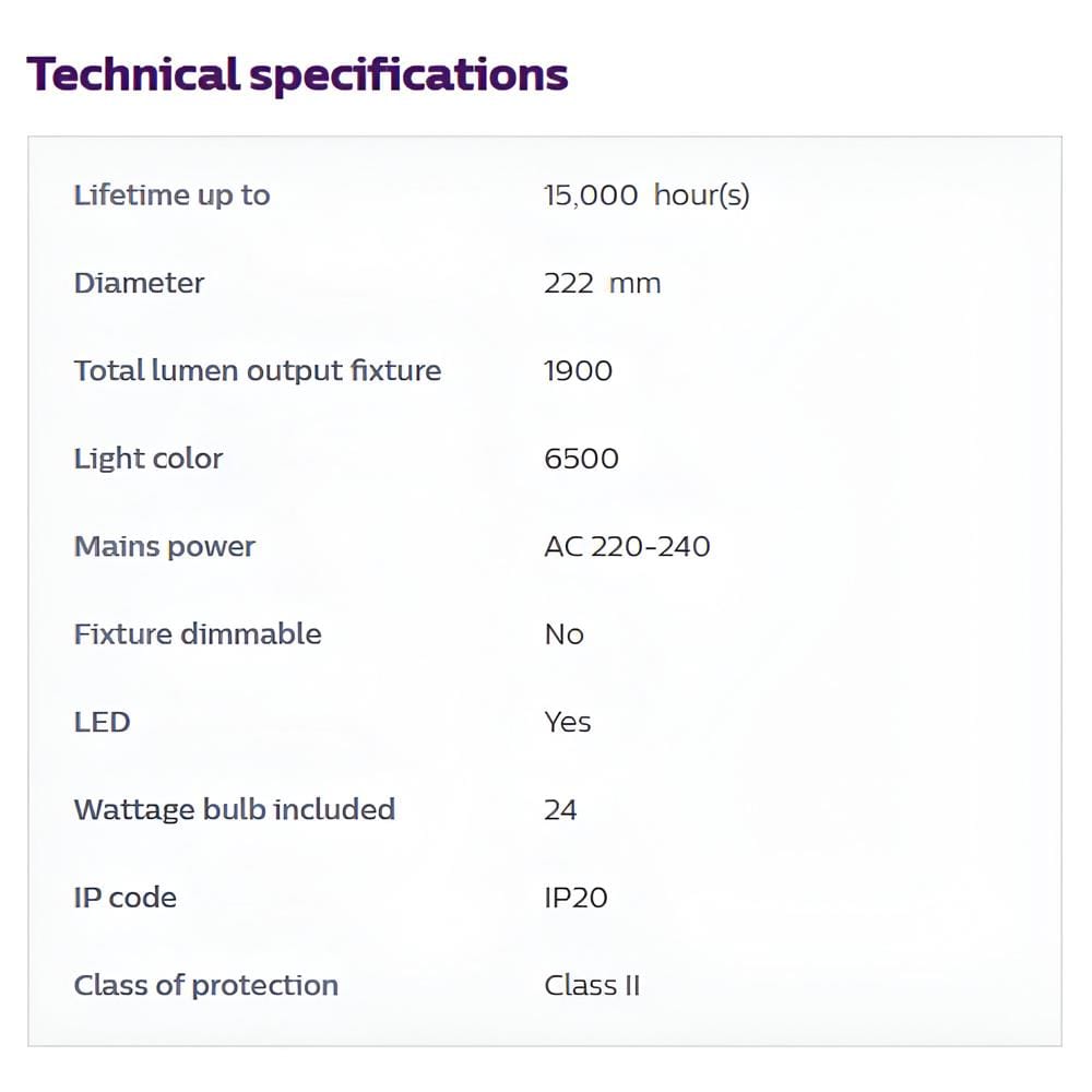 PHILIPS SURFACE DOWNLIGHT 59474 MESON 24W DAYLIGHT (6500K) 8"