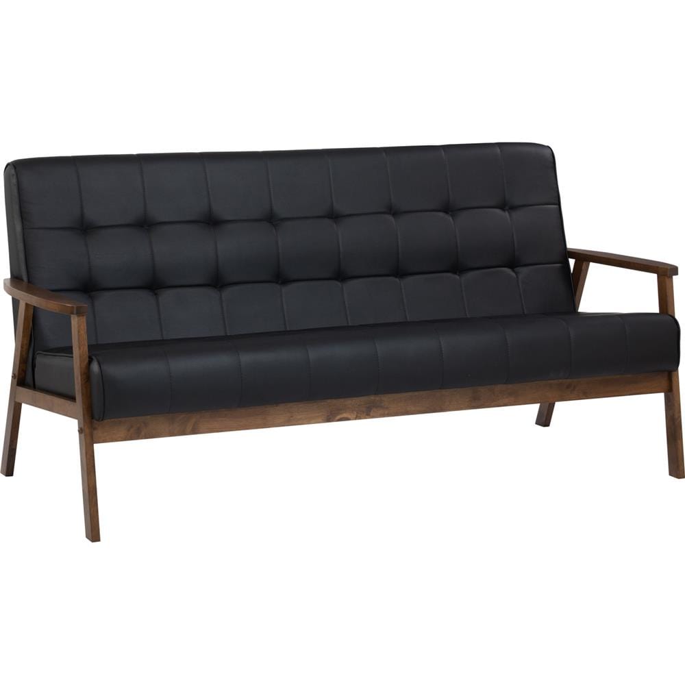 SOFA HIACE 3 SEATER PU BLACK
