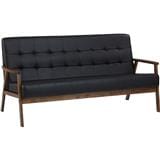 SOFA HIACE 3 SEATER PU BLACK
