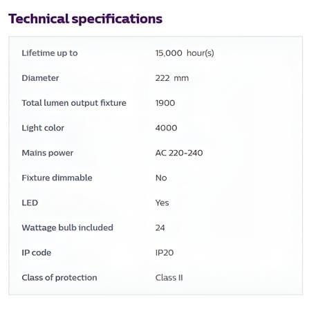 PHILIPS SURFACE DOWNLIGHT 59474 MESON 24W COOL WHITE (4000K) 8"