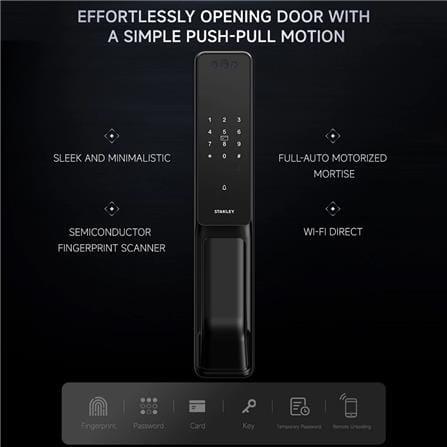 STANLEY WIFI PUSH & PULL LOCK F50 BLACK