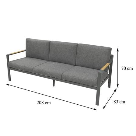 BENETTA  80X80X32 LIGHT GREY  4-SEAT UP PATIO FURNITURE (PRE-ORDER IMPORT PRODUCTS)