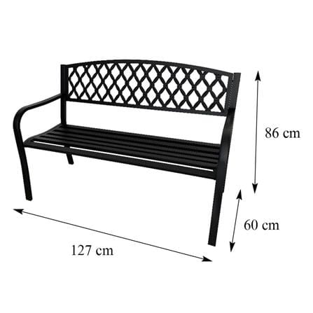 PATIO BENCH SPRING MAXWELL BLACK