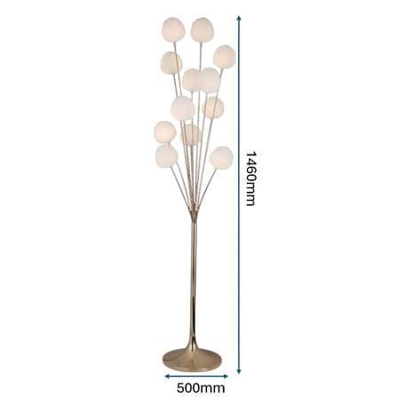 PRE-ORDER BRIGHT OBJECTIVES FLOOR LAMP 16622-12 146CM GOLD+WHITE