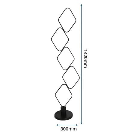 PRE-ORDER BRIGHT OBJECTIVES FLOOR LAMP 16282-BK 142CM BLACK