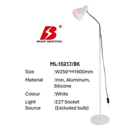 PRE-ORDER BRIGHT OBJECTIVES FLOOR LAMP ML 15217-WH 160CM WHITE