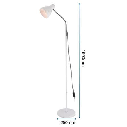 PRE-ORDER BRIGHT OBJECTIVES FLOOR LAMP ML 15217-WH 160CM WHITE