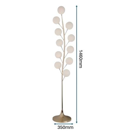 PRE-ORDER BRIGHT OBJECTIVES FLOOR LAMP 16621-11 146CM GOLD+WHITE