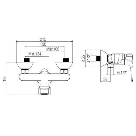 JOHNSON SUISSE FELINO SHOWER MIXER WBFA301323CP
