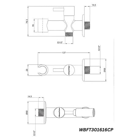 JOHNSON SUISSE HAND BIDET SET CW HANDSPRAY WBFA301616CP