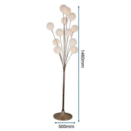 PRE-ORDER BRIGHT OBJECTIVES FLOOR LAMP 16623-12 146CM GOLD+WHITE