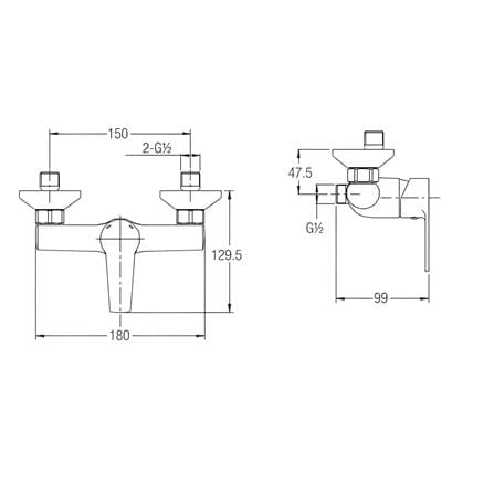 JOHNSON SUISSE TURIN SHOWER MIXER WBFA301440CP