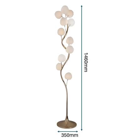 PRE-ORDER BRIGHT OBJECTIVES FLOOR LAMP 16620-11 146CM GOLD+WHITE