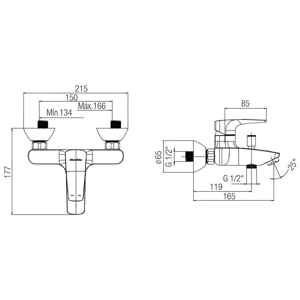 JOHNSON SUISSE FELINO SHOWER MIXER WBFA301324CP