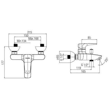 JOHNSON SUISSE FELINO SHOWER MIXER WBFA301324CP
