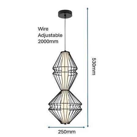 BRIGHT OBJECTIVES PENDANT LAMP 16702 53CM BLACK CHROME