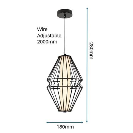 BRIGHT OBJECTIVES PENDANT LAMP 16701 28CM BLACK CHROME