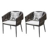 RATTAN CHAIR SPRING LEEWAN BLACK/GREY 2PCS [EXCLUSIVE FROM HOMEPRO THAILAND]