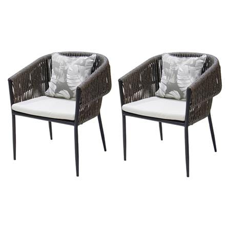 RATTAN CHAIR SPRING LEEWAN BLACK/GREY 2PCS [EXCLUSIVE FROM HOMEPRO THAILAND]