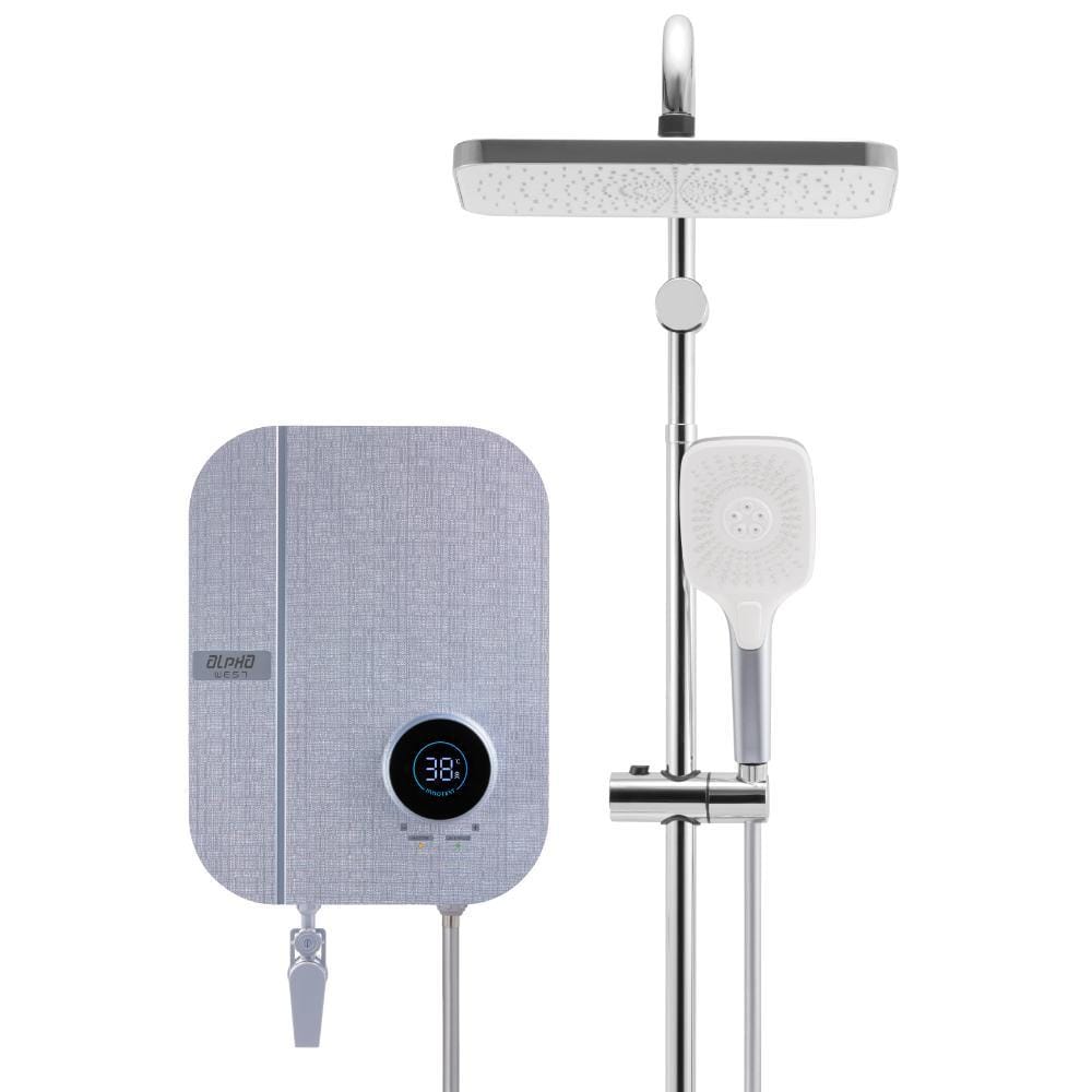 ALPHA SHOWER HEATER DC PUMP WITH RAIN SHOWER WES7-DIGITAL BLUE LINEN