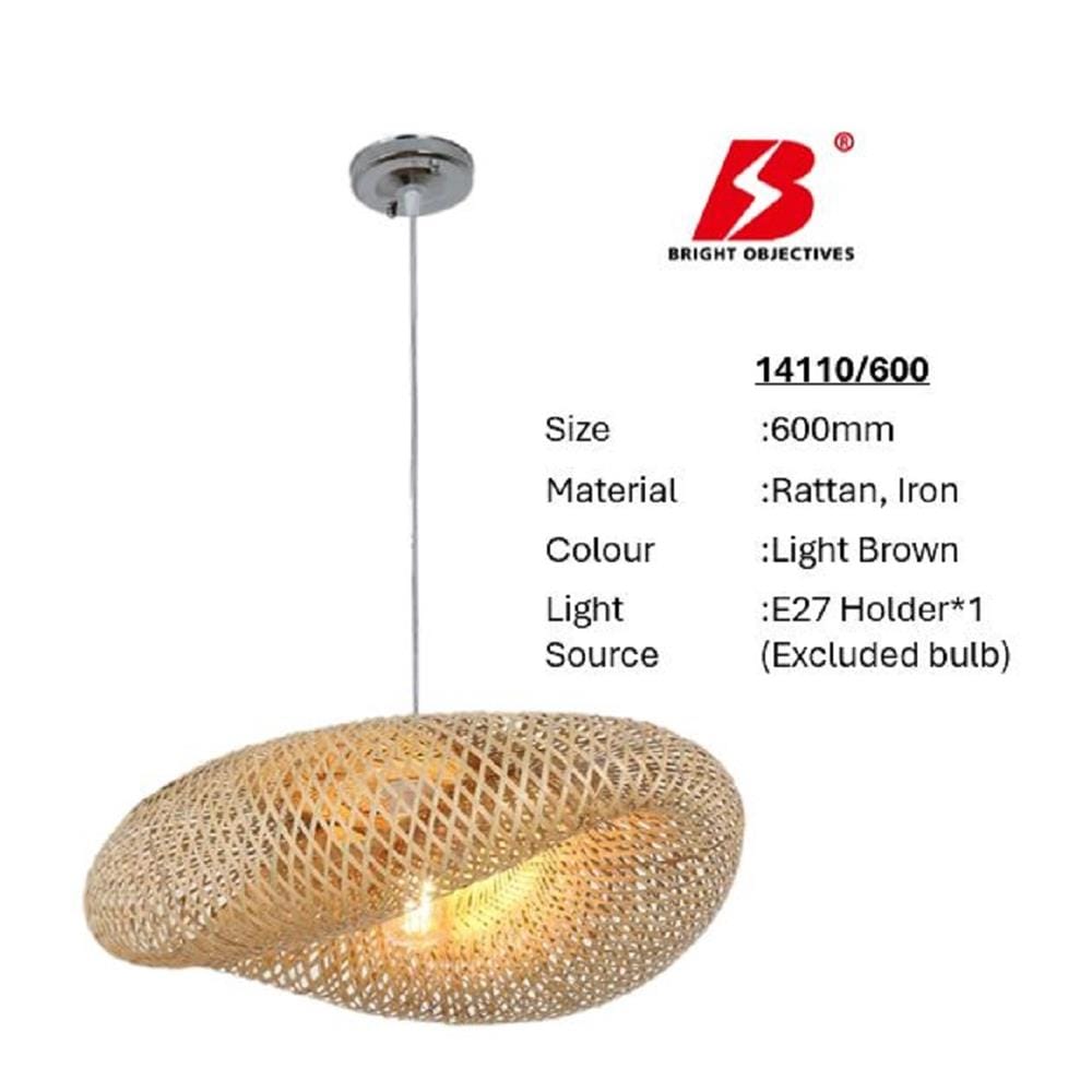 PRE-ORDER BRIGHT OBJECTIVES PENDANT LAMP 14110/600 60CM LIGHT BROWN