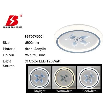 PRE-ORDER BRIGHT OBJECTIVES CEILING LAMP LED 16707/500 3C 120W 50CM WHITE BLUE
