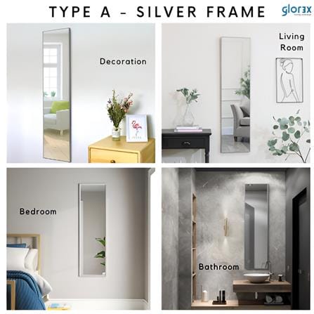 GLOREX LONG WALL MIRROR GLC 3003A/S H120xW30cm