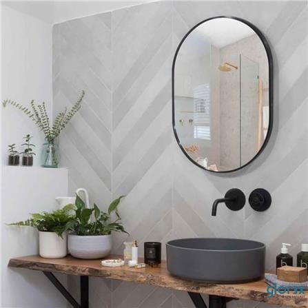 GLOREX MIRROR GLC 2004A/B OVAL 70X50CM BLACK