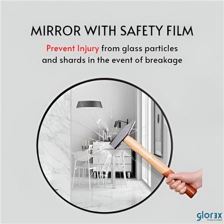 GLOREX ROUND MIRROR GLC RD60A282(BK) 60CM BLACK
