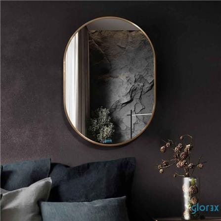 GLOREX OVAL MIRROR GLC 2004A/G 70x50CM GOLD