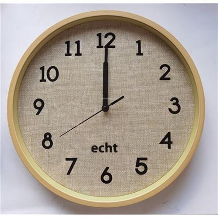 WALL CLOCK ECHT E940 12" LINEN SILENT OAK