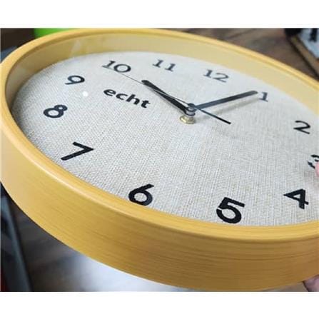 WALL CLOCK ECHT E940 12" LINEN SILENT OAK