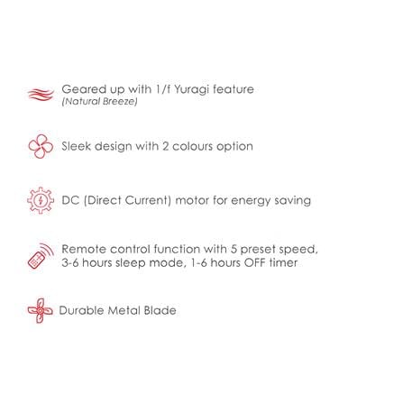 KDK CEILING FAN K14QF-WT WHITE 5B 56"
