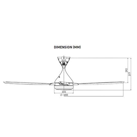 KDK CEILING FAN K14TE-WT WHITE 4B 56"