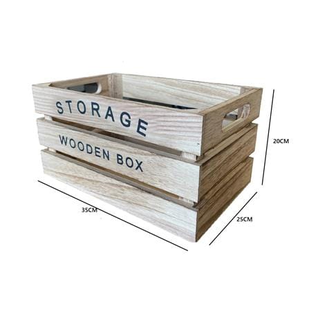 WOODEN BOX STOARGE L 35X25X20CM BROWN