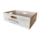 WOODEN BOX STOARGE M 38X26X12CM BROWN