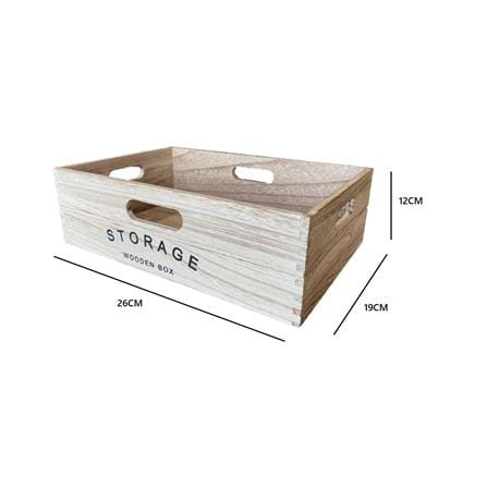 WOODEN BOX STOARGE S 26X19X12CM BROWN