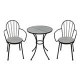 2-SEAT MOSAIC PATIO BISTRO SET SPRING FARIS WHITE/BLACK