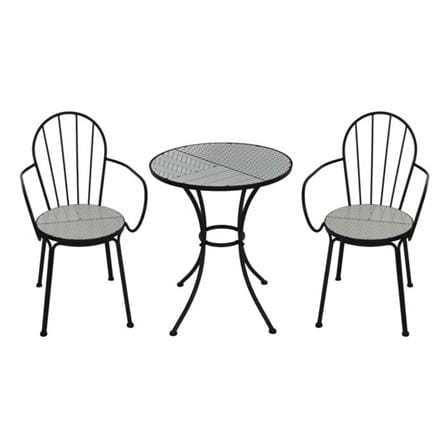 2-SEAT MOSAIC PATIO BISTRO SET SPRING FARIS WHITE/BLACK