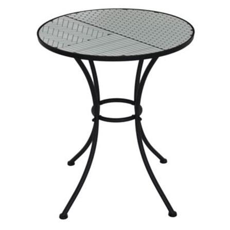 2-SEAT MOSAIC PATIO BISTRO SET SPRING FARIS WHITE/BLACK