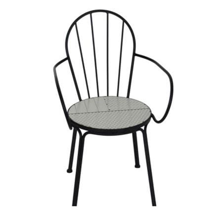 2-SEAT MOSAIC PATIO BISTRO SET SPRING FARIS WHITE/BLACK