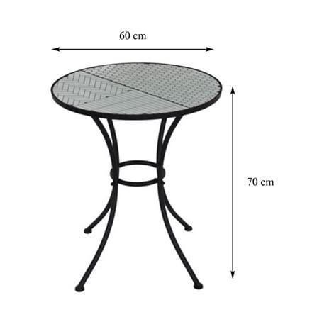 2-SEAT MOSAIC PATIO BISTRO SET SPRING FARIS WHITE/BLACK