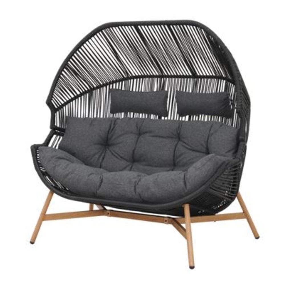 WICKER EGG CHAIR OVAL BENETTA SERENITY BLACK [EXCLUSIVE FROM HOMEPRO THAILAND]