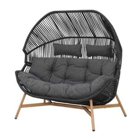 WICKER EGG CHAIR OVAL BENETTA SERENITY BLACK [EXCLUSIVE FROM HOMEPRO THAILAND]