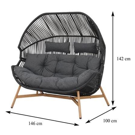 WICKER EGG CHAIR OVAL BENETTA SERENITY BLACK [EXCLUSIVE FROM HOMEPRO THAILAND]