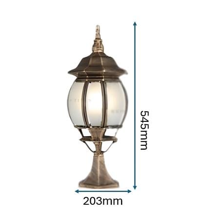 PRE-ORDER BRIGHT OBJECTIVES GATE LAMP 8802/S 545MM E27 ANTIQUE BRASS