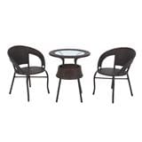2-SEAT PE RATTAN PATIO SET ME LIVING RATTAN BROWN [EXCLUSIVE FROM HOMEPRO THAILAND]