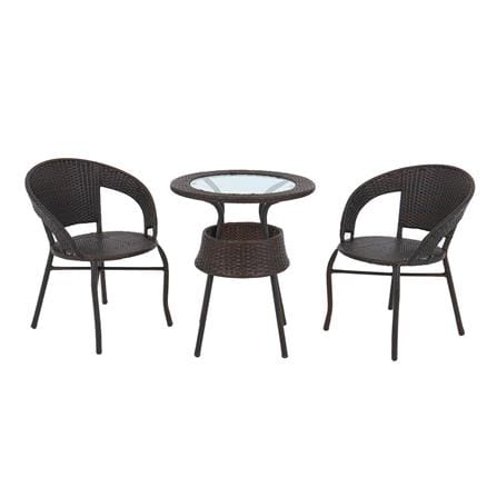 2-SEAT PE RATTAN PATIO SET ME LIVING RATTAN BROWN [EXCLUSIVE FROM HOMEPRO THAILAND]